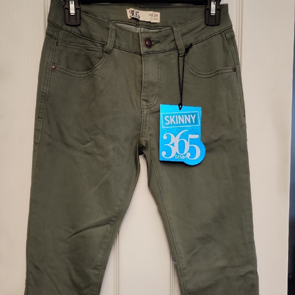 365 Skinny Denim Pants in Olive Green(28)NWT